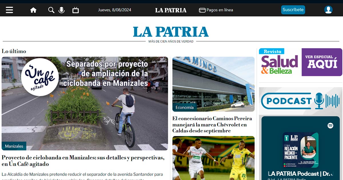 Editorial La Patria - El Sitio web de periodismo más importante de la región cafetera. Manizales- Drupal 9